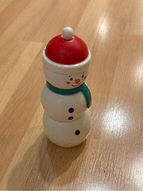Cute White Snowman fidget with Red Hat and Teal Scarf